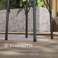 Gartentisch Bistrotisch rund mit Blumenmuster Stahl schwarz