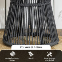 Gartentisch Beistelltisch Boho Rattan wetterfest Outdoor Balkon