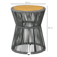 Gartentisch Beistelltisch Boho Rattan wetterfest Outdoor Balkon