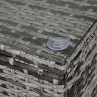 Gartentisch Beistelltisch Balkon wetterfest Polyrattan grau