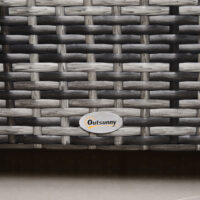 Gartentisch Beistelltisch Balkon wetterfest Polyrattan grau