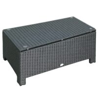 Gartentisch Beistelltisch Polyrattan für Garten und Balkon schwarz