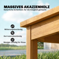 Gartentisch quadratisch wetterfest mit verstellbaren Füssen Outdoor