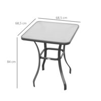 Gartentisch rund für Balkon Glas Metall schwarz