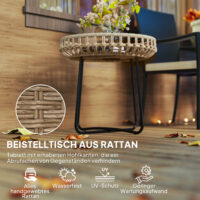 Gartentisch rund 2er Set Polyrattan wetterfest braun