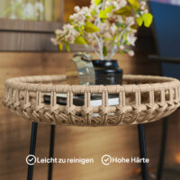 Gartentisch rund 2er Set Polyrattan wetterfest braun