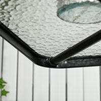 Gartentisch wetterfest rutschfest mit Schirmloch Stahl schwarz
