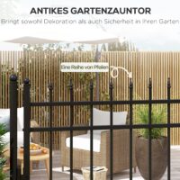 Gartentor dekorativ rostfrei mit Schloss Stahl Schwarz