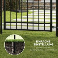 Gartentor dekorativ rostfrei mit Schloss Stahl Schwarz