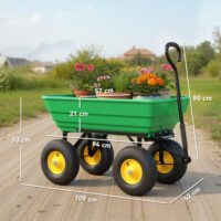 Gartenwagen Handwagen mit Kippfunktion 200kg 75L Kunststoffwanne