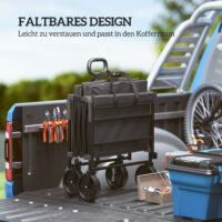 Gartenwagen klappbar mit herausnehmbarer Plane 100kg schwarz