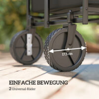 Gartenwagen klappbar mit herausnehmbarer Plane 100kg schwarz