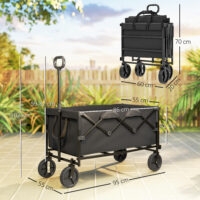 Gartenwagen klappbar mit herausnehmbarer Plane 100kg schwarz