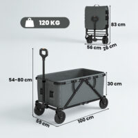 Gartenwagen Transportwagen klappbar mit Plane 120kg