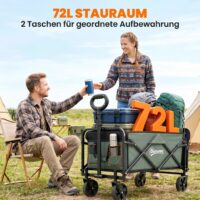 Gartenwagen klappbar mit herausnehmbarer Plane 90kg 72L