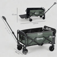 Gartenwagen klappbar mit herausnehmbarer Plane 90kg 72L