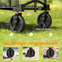 Gartenwagen Transportwagen mit herausnehmbarer Plane 200kg