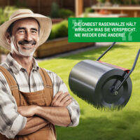 Gartenwalze mit 50cm Breite für gleichmäßige Rasenpflege und Saatgut-Einarbeitung.