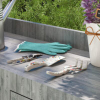 Gartenwerkzeug Set 3-teilig mit Kelle Rechen und Schere Metall