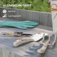 Gartenwerkzeug Set 3-teilig mit Kelle Rechen und Schere Metall