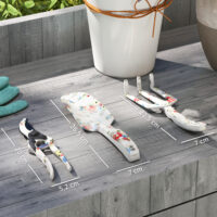 Gartenwerkzeug Set 3-teilig mit Kelle Rechen und Schere Metall