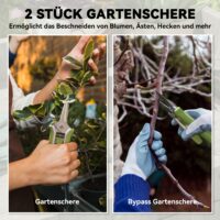 Gartenwerkzeug Set mit Gartenschere und Astschere Edelstahl