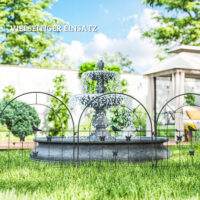 Gartenzaun Gitterzaun dekorativ 300x70cm Stahl schwarz
