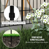 Gartenzaun Steckzaun flexibel 8 Elemente Metall schwarz
