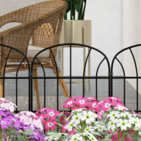 Gartenzaun Steckzaun flexibel 8 Elemente Metall schwarz