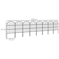 Gartenzaun Steckzaun flexibel 8 Elemente Metall schwarz