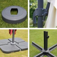 Gastronomie-Ampelschirm 3x3m bordeaux drehbar mit Ständer