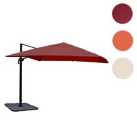Gastronomie-Ampelschirm 3x3m bordeaux drehbar mit Ständer