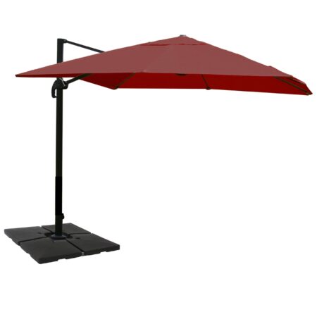 Gastronomie-Ampelschirm 3x4m bordeaux mit Ständer