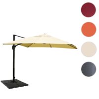 Gastronomie-Ampelschirm 3,5x3,5m creme drehbar mit Ständer