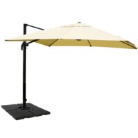 Gastronomie-Ampelschirm 3x4m creme drehbar mit Ständer