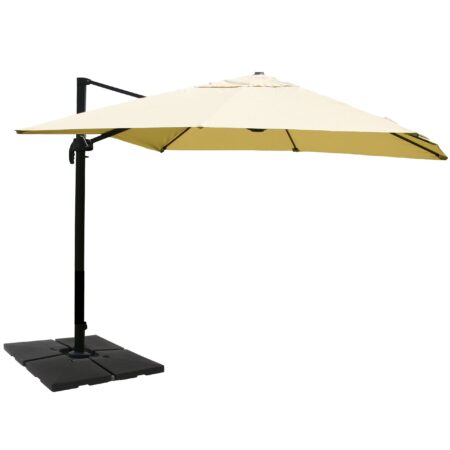 Gastronomie-Ampelschirm 3x4m creme mit Ständer