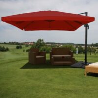 Gastronomie-Ampelschirm 3x4m Flap bordeaux drehbar mit Ständer