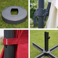 Gastronomie-Ampelschirm 3x4m Flap bordeaux ohne Ständer