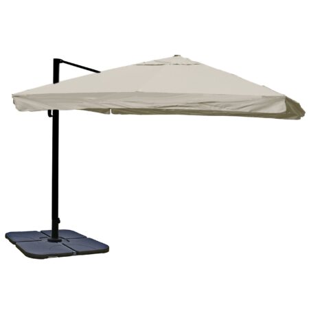 Gastronomie-Ampelschirm 3,5x3,5m Flap creme-grau drehbar mit Ständer