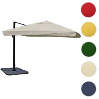 Gastronomie-Ampelschirm 3,5x3,5m Flap creme-grau drehbar mit Ständer