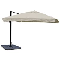 Gastronomie-Ampelschirm 3x3m Flap creme-grau drehbar mit Ständer