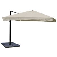 Gastronomie-Ampelschirm 3,5x3,5m Flap creme-grau mit Ständer