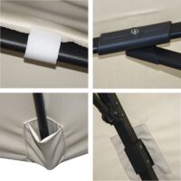 Gastronomie-Ampelschirm 3x3m Flap creme-grau ohne Ständer