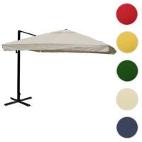 Gastronomie-Ampelschirm 3x3m Flap creme-grau ohne Ständer