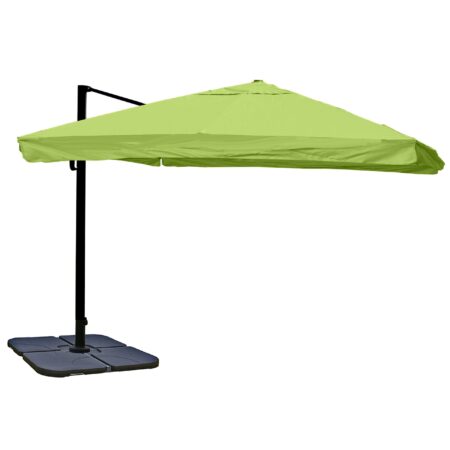 Gastronomie-Ampelschirm 3x3m Flap grün drehbar mit Ständer