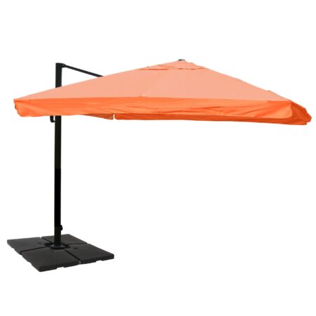 Gastronomie-Ampelschirm 3x4m Flap terracotta drehbar mit Ständer