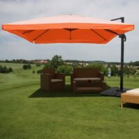 Gastronomie-Ampelschirm 3x4m Flap terracotta mit Ständer