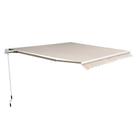Gelenkarmmarkise Sonnenschutz für Balkon Terrasse mit Kurbel 4,5x3m beige
