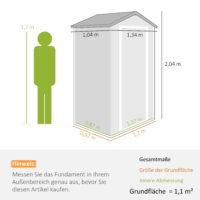 Gerätehaus abschliessbar mit Fenster und Belüftung Kunststoff