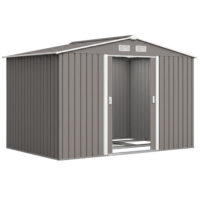 Geräteschuppen Gartenhaus mit Schiebetür 2,8x2m Metall grau